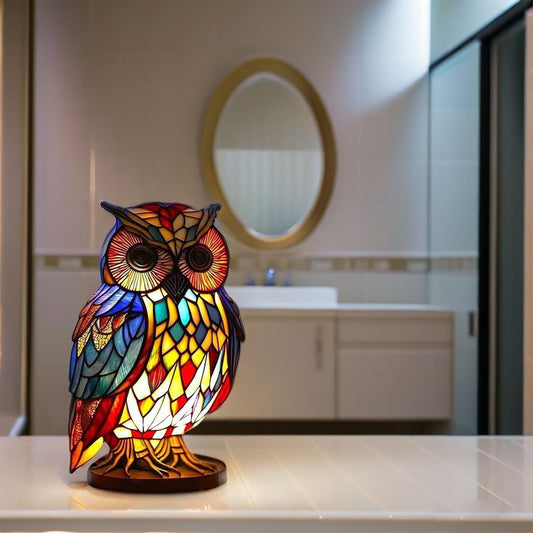 Stained Glass Owl Lamp
