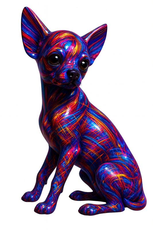 Colorful Resin Chihuahua Lamp