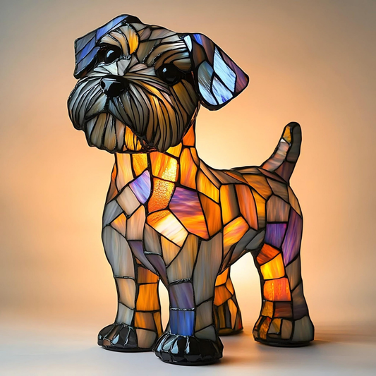 Glass Terrier Lamp