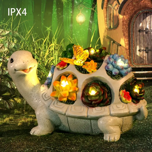 Stained Glass Garden Turtle Succulent