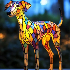 Stained Glass Greyhound Lamp