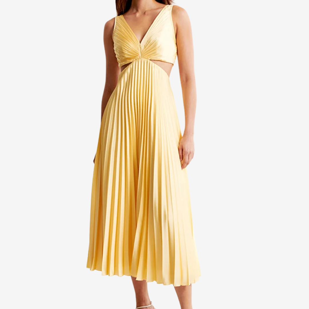 Vivienne™ Midi Plissée de Soirée Dos Nu