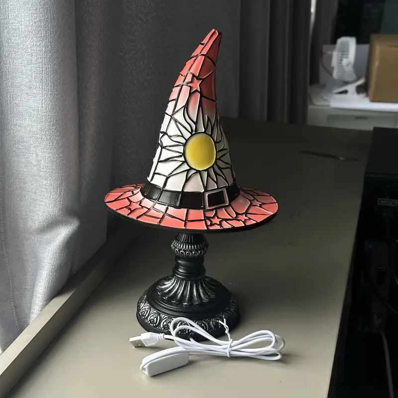 Witch Hat Stained Glass Lamp