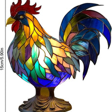 Stained Glass Rooster Lamp