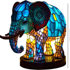 Stained Glass Elephant Lamp