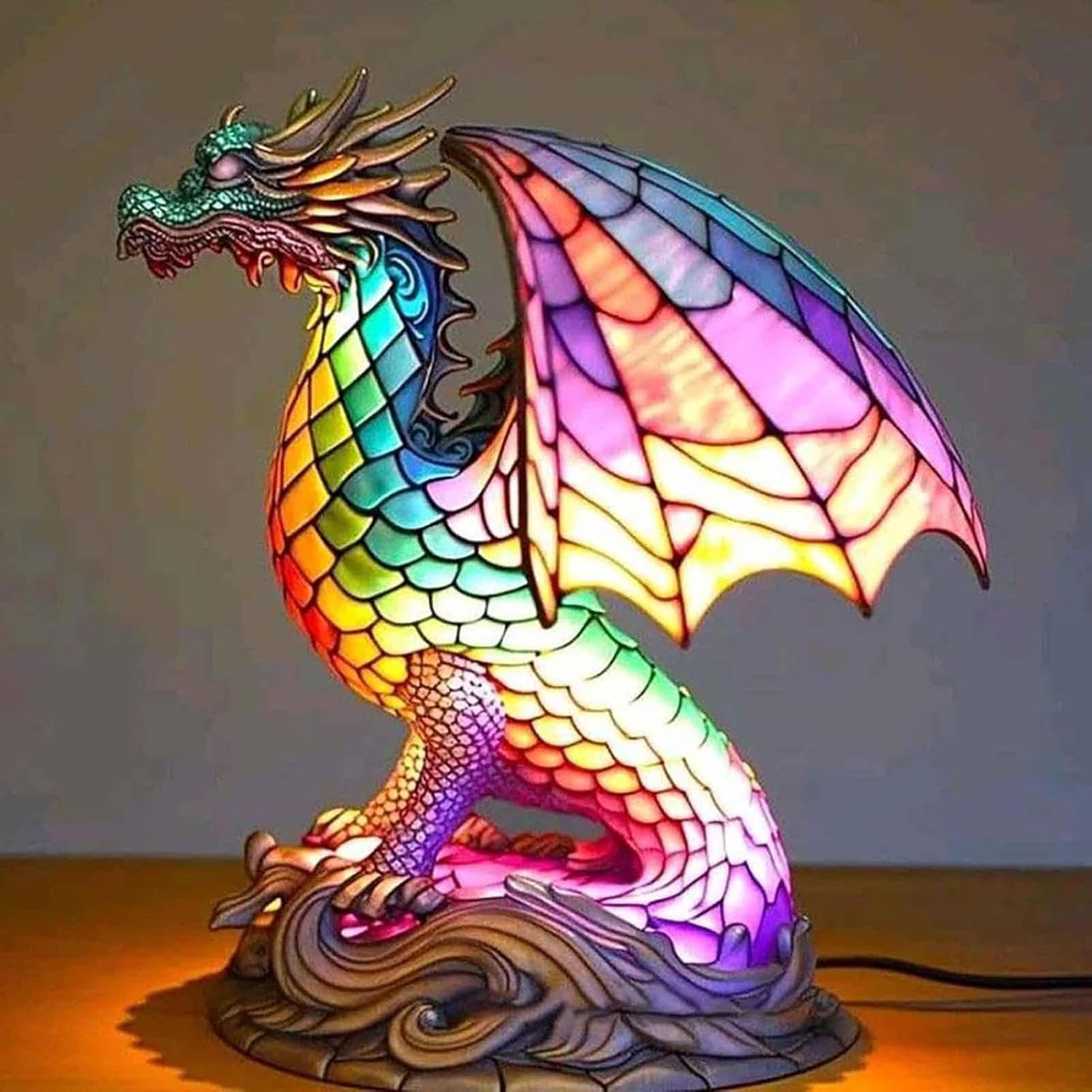 Bohemian Dragon Resin Lamp
