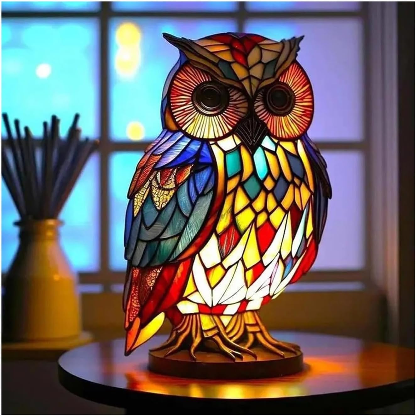Stained Glass Owl Lamp