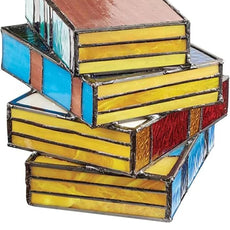 Stained Glass Book Stack Lamp