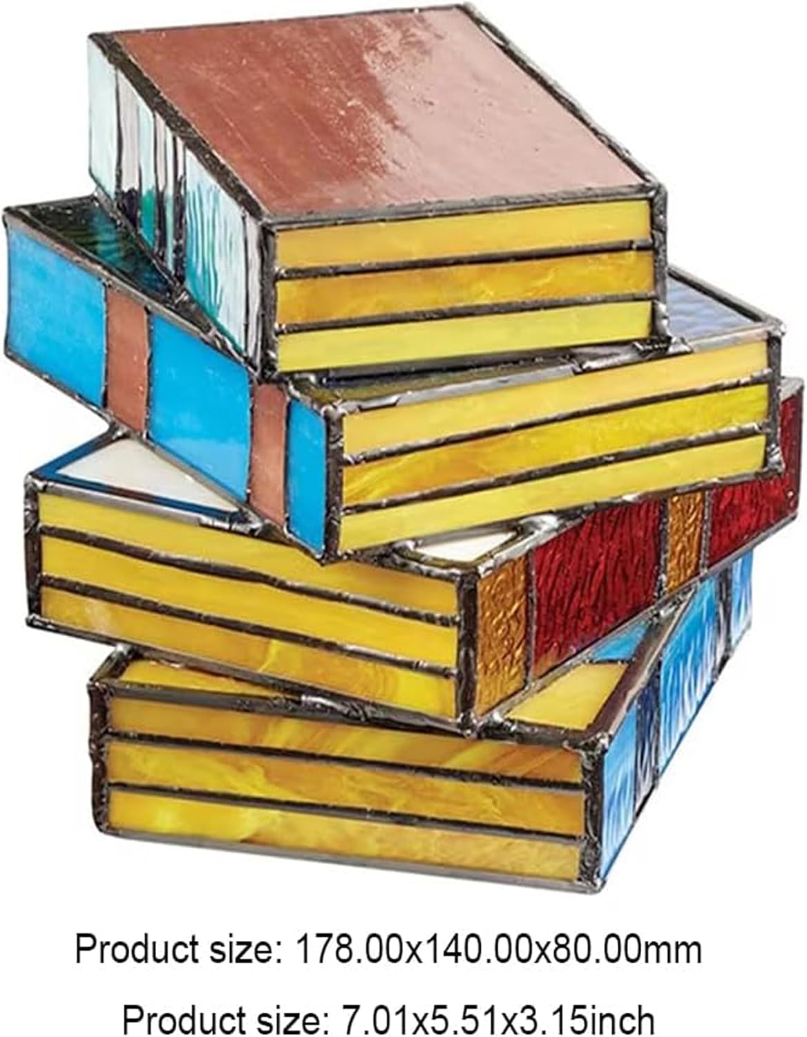 Stained Glass Book Stack Lamp