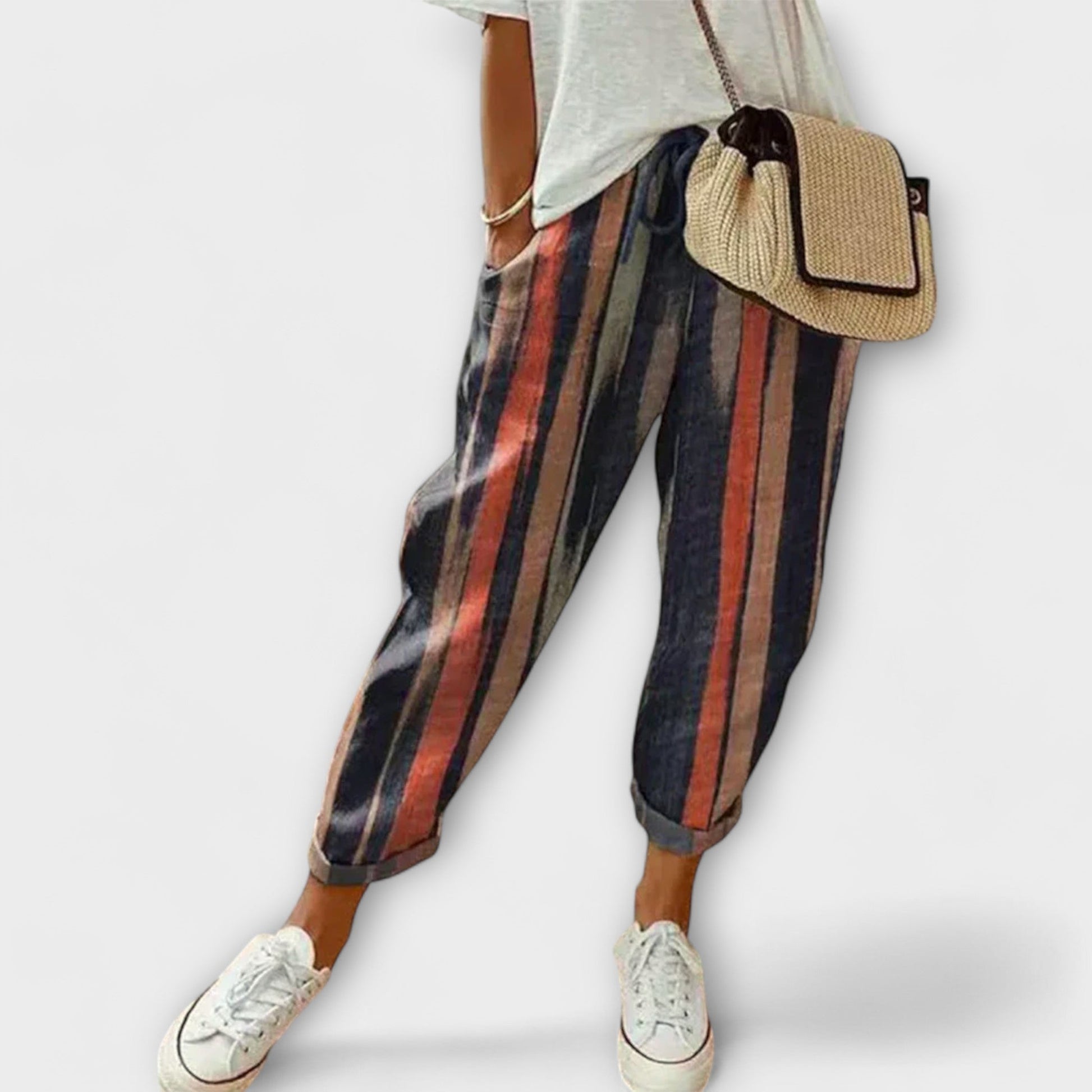 Burga v Pantalon en Coton-Lin Confortable