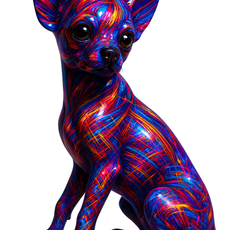 Colorful Resin Chihuahua Lamp