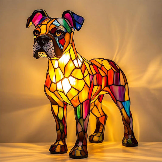 Stained Glass Puppy Great Dane Lamp