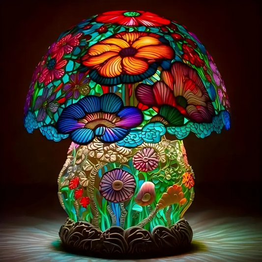 Stained Glass Mushroom Lamp