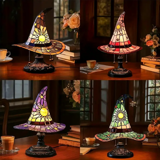 Witch Hat Stained Glass Lamp