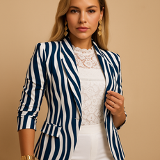 Elvaria™ - Blazer élégant pour femme avec imprimé vif et col châle