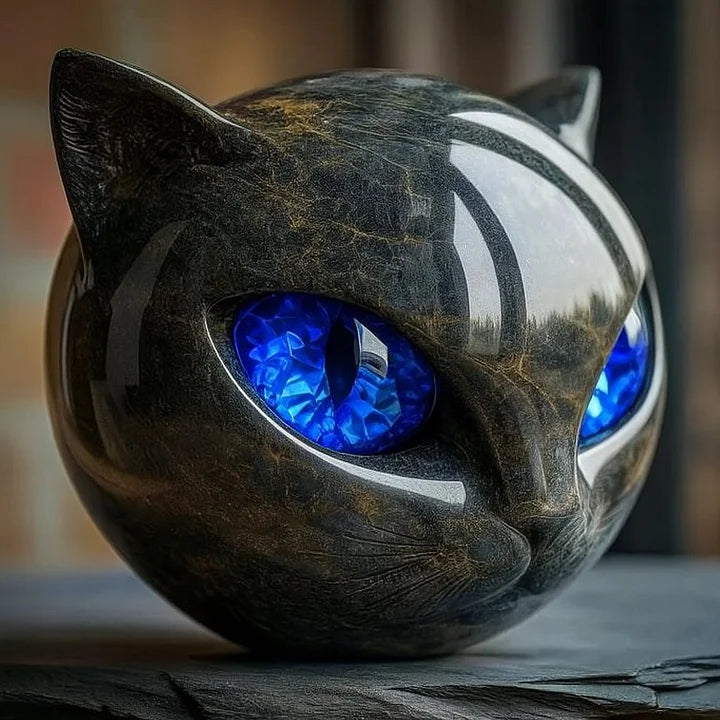 Chat noir - Statue mystique d'un chat noir