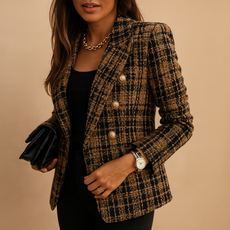 Elvaria™ - Blazer à rayures croisé pour femmes