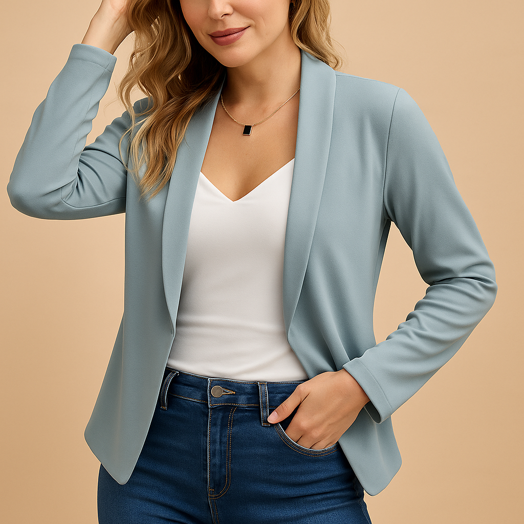 Elvaria™ - Blazer ouvert élégant pour femme, coupe moderne